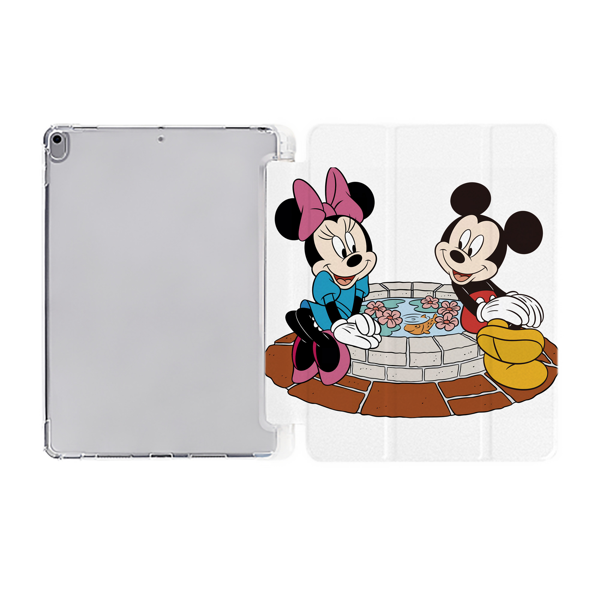 （画像用） ミッキーマウス Mickey Mouse IPad ケース ペン収納付き 三つ折りスタンド PUレザー×シリコン 対応機種9.5/10.5/10.9インチ